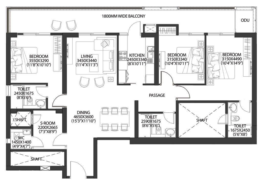 3BHK 2282 Sq.Ft