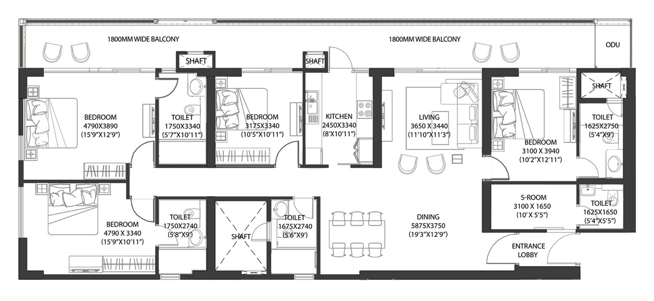 4BHK 3000 Sq.Ft