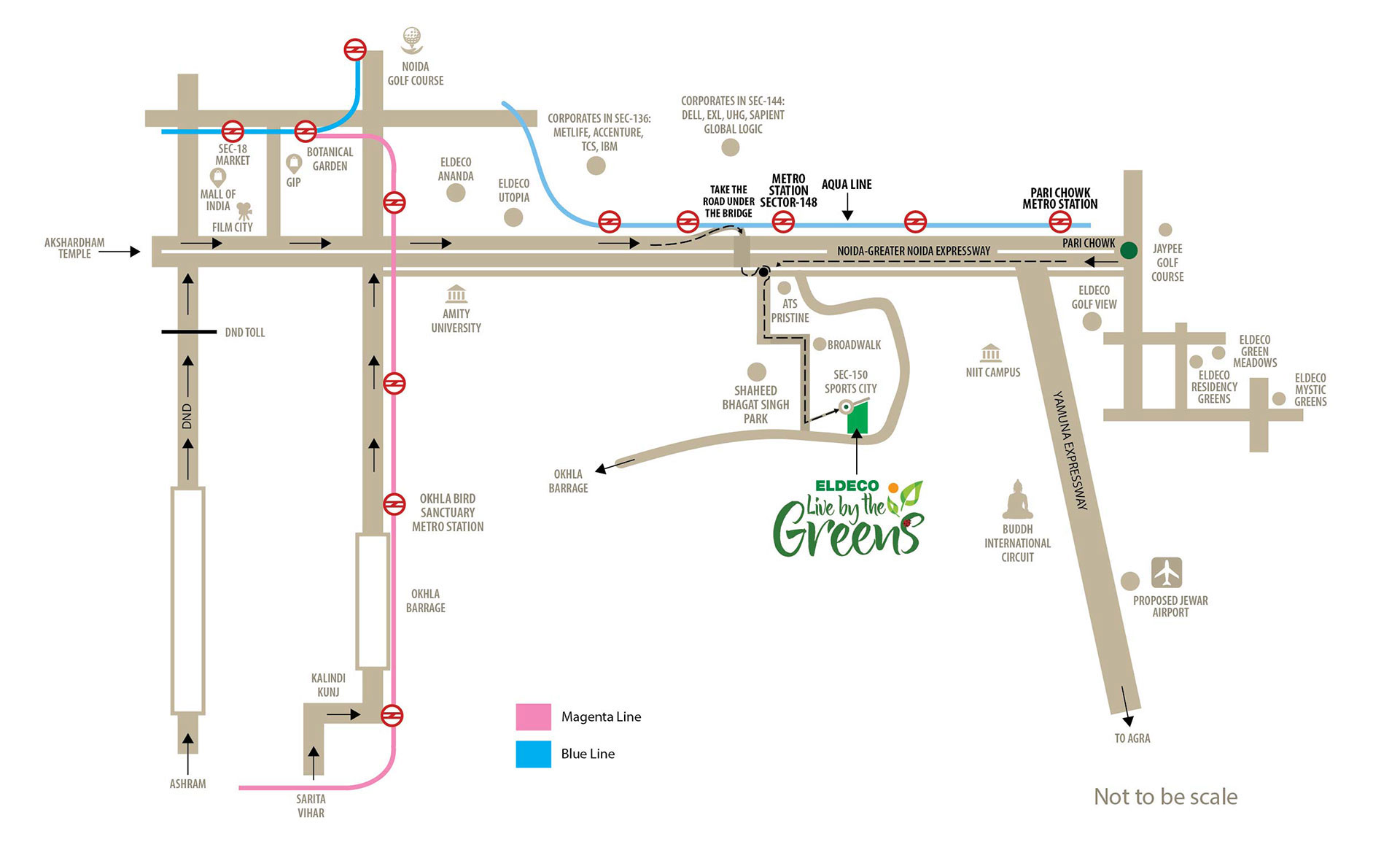 Eldeco Live By The Greens Location Map