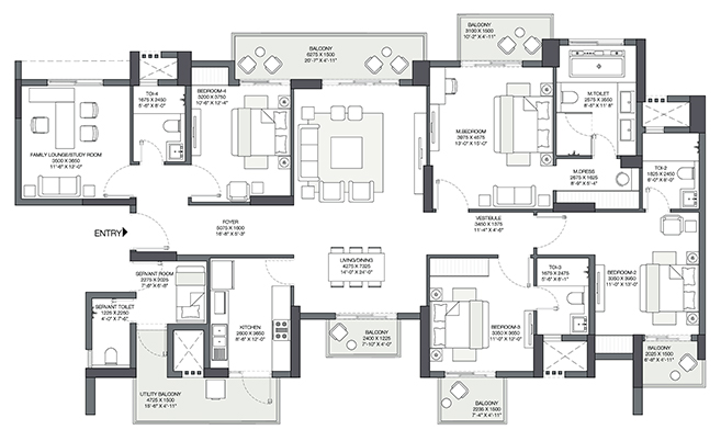 4BHK 2165 Sq.Ft