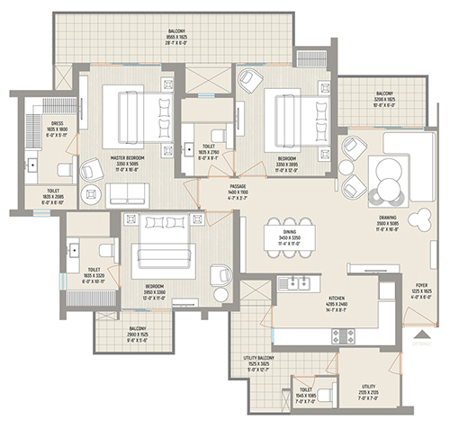 3BHK 2124 Sq.Ft