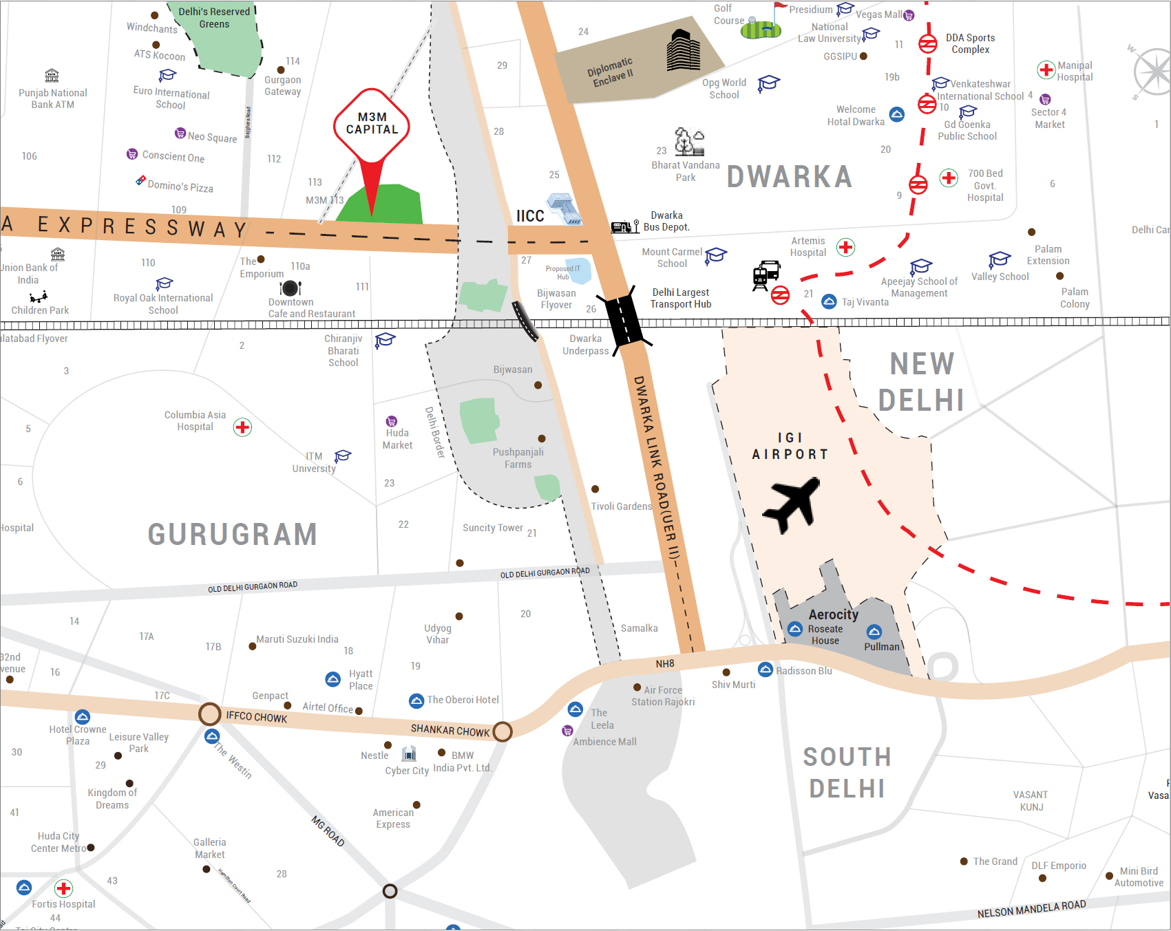 M3M Capital Location Map